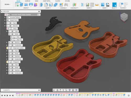 Fender Telecaster Thinline Body 3D CAD Guitar Model