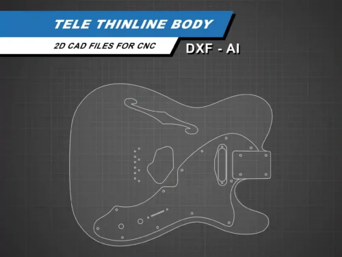 Fender Telecaster Thinline Body - 2D Guitar Template DXF