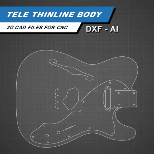 Fender Telecaster Thinline Body - 2D Guitar Template DXF