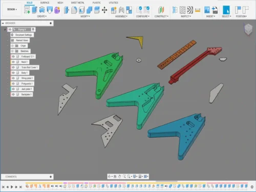 Gibson Flying V 3D CAD Guitar Model