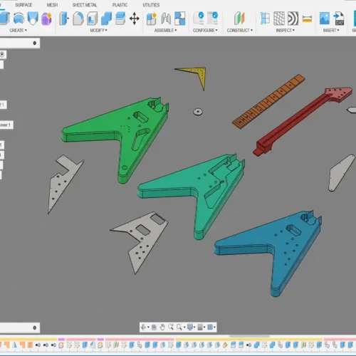 Gibson Flying V 3D CAD Guitar Model