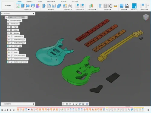 PRS Custom 24 3D CAD Guitar Model