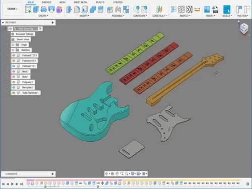 PRS Silver Sky 3D CAD Guitar Model