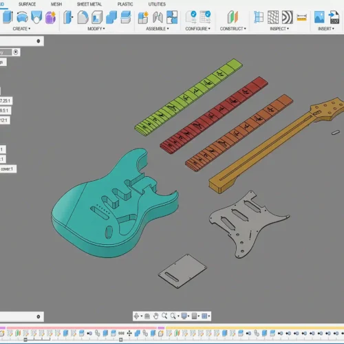 PRS Silver Sky 3D CAD Guitar Model